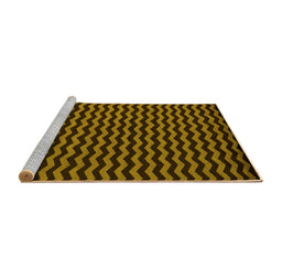 Sideview of Machine Washable Abstract Yellow Modern Rug, wshabs5395yw