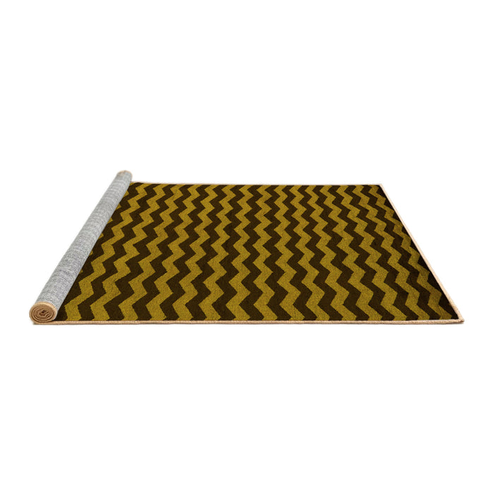 Sideview of Machine Washable Abstract Yellow Modern Rug, wshabs5395yw