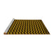 Sideview of Machine Washable Abstract Yellow Modern Rug, wshabs5395yw