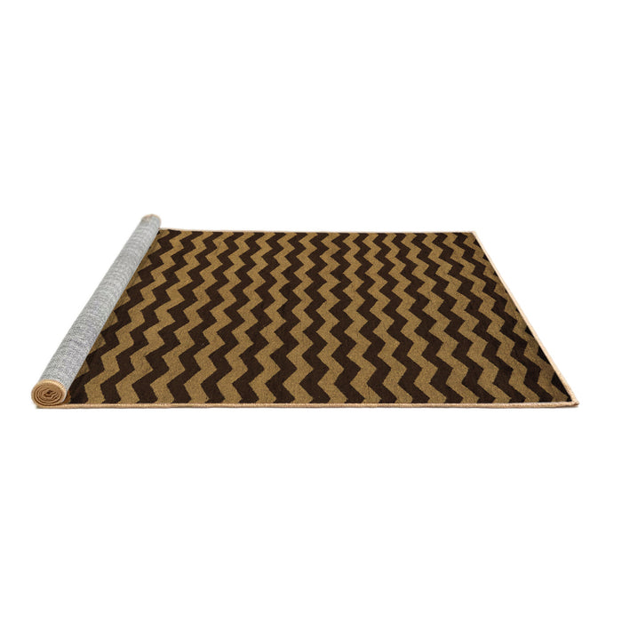 Sideview of Machine Washable Abstract Brown Modern Rug, wshabs5395brn