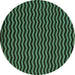 Round Machine Washable Abstract Turquoise Modern Area Rugs, wshabs5395turq