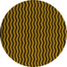 Round Machine Washable Abstract Yellow Modern Rug, wshabs5395yw