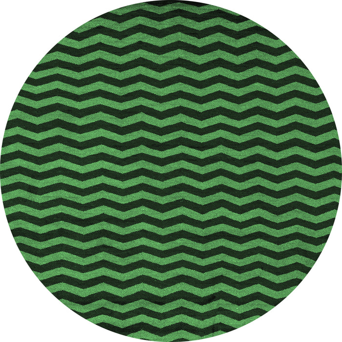 Round Abstract Emerald Green Modern Rug, abs5395emgrn