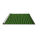 Sideview of Machine Washable Abstract Green Modern Area Rugs, wshabs5395grn