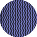 Round Machine Washable Abstract Blue Modern Rug, wshabs5395blu