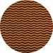 Round Machine Washable Abstract Orange Modern Area Rugs, wshabs5395org