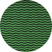 Round Machine Washable Abstract Emerald Green Modern Area Rugs, wshabs5395emgrn