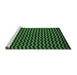 Sideview of Machine Washable Abstract Emerald Green Modern Area Rugs, wshabs5395emgrn