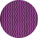 Round Abstract Purple Modern Rug, abs5395pur