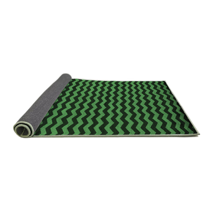 Sideview of Abstract Emerald Green Modern Rug, abs5395emgrn