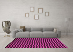 Machine Washable Abstract Pink Modern Rug in a Living Room, wshabs5395pnk