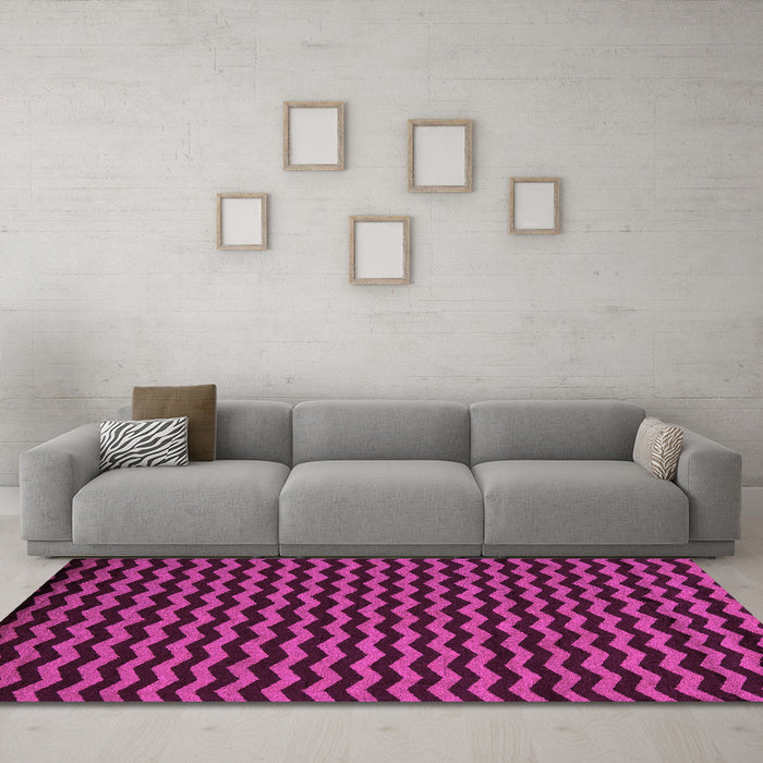 Machine Washable Abstract Pink Modern Rug in a Living Room, wshabs5395pnk