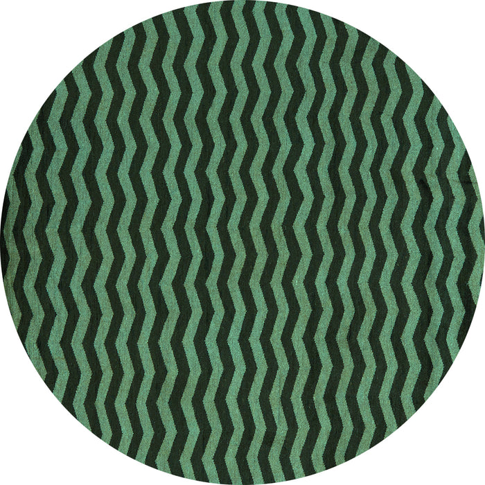 Round Abstract Turquoise Modern Rug, abs5395turq