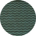 Round Abstract Light Blue Modern Rug, abs5395lblu