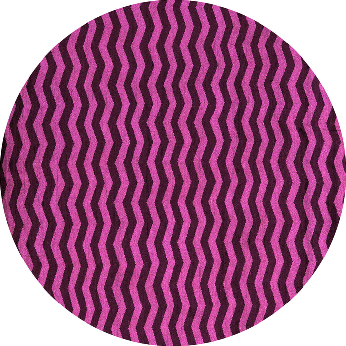 Round Machine Washable Abstract Pink Modern Rug, wshabs5395pnk