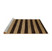 Sideview of Machine Washable Abstract Cinnamon Brown Rug, wshabs5396