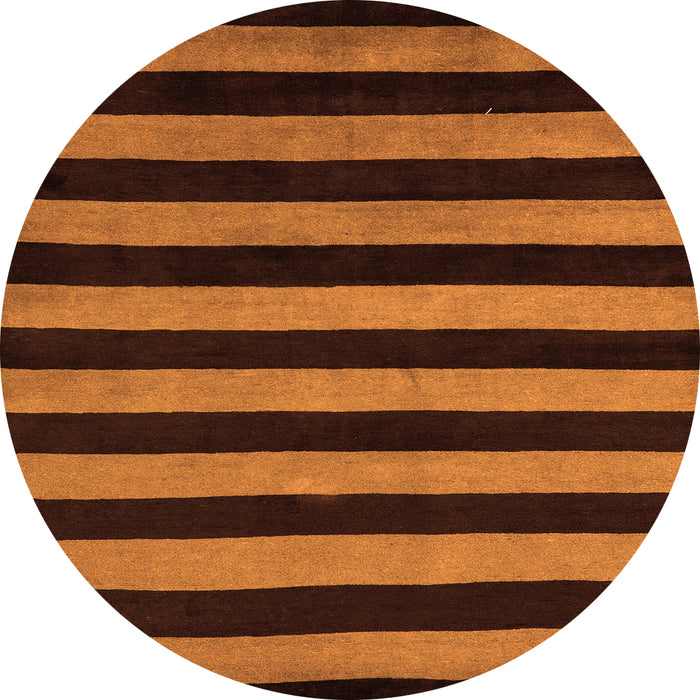 Round Abstract Orange Modern Rug, abs5396org