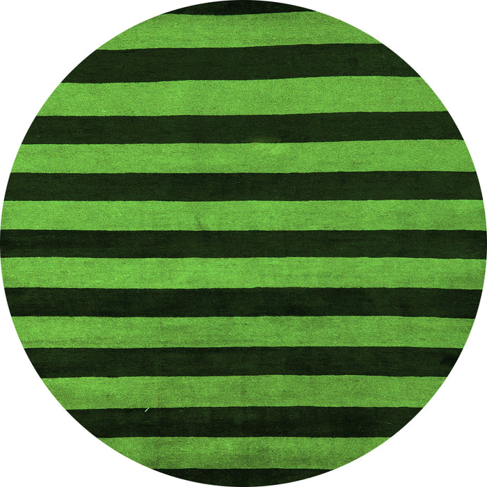 Round Machine Washable Abstract Green Modern Area Rugs, wshabs5396grn