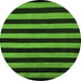 Round Machine Washable Abstract Green Modern Area Rugs, wshabs5396grn