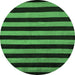 Round Abstract Emerald Green Modern Rug, abs5396emgrn