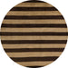 Round Abstract Cinnamon Brown Modern Rug, abs5396