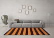 Machine Washable Abstract Orange Modern Area Rugs in a Living Room, wshabs5396org