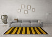 Machine Washable Abstract Yellow Modern Rug in a Living Room, wshabs5396yw