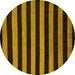 Round Abstract Yellow Modern Rug, abs5396yw