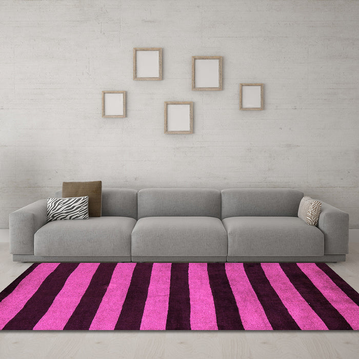Machine Washable Abstract Pink Modern Rug in a Living Room, wshabs5396pnk