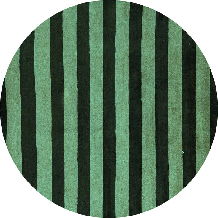 Round Abstract Turquoise Modern Rug, abs5396turq
