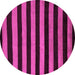 Round Machine Washable Abstract Pink Modern Rug, wshabs5396pnk