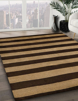Machine Washable Abstract Cinnamon Brown Rug in a Family Room, wshabs5396