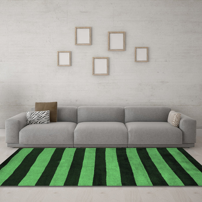 Machine Washable Abstract Emerald Green Modern Area Rugs in a Living Room,, wshabs5396emgrn
