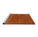 Sideview of Machine Washable Abstract Red Rug, wshabs5397