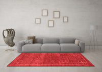 Machine Washable Abstract Red Modern Rug, wshabs5397red