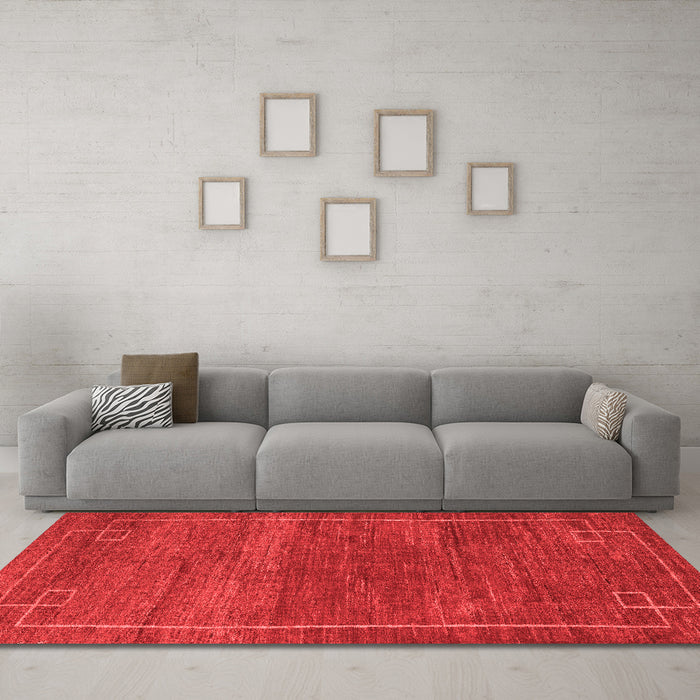 Modern Red Washable Rugs