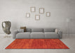 Machine Washable Abstract Orange Modern Area Rugs in a Living Room, wshabs5397org