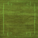 Square Machine Washable Abstract Green Modern Area Rugs, wshabs5397grn