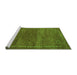 Sideview of Machine Washable Abstract Green Modern Area Rugs, wshabs5397grn