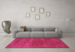 Machine Washable Abstract Pink Modern Rug in a Living Room, wshabs5397pnk