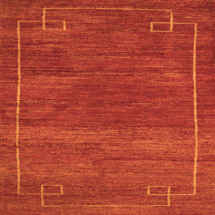 Square Abstract Orange Modern Rug, abs5397org