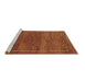 Sideview of Machine Washable Abstract Brown Modern Rug, wshabs5397brn