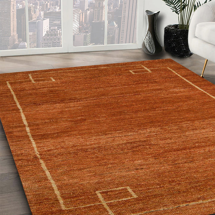 Machine Washable Abstract Red Rug in a Family Room, wshabs5397