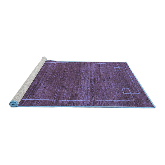 Sideview of Machine Washable Abstract Blue Modern Rug, wshabs5397blu