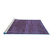 Sideview of Machine Washable Abstract Blue Modern Rug, wshabs5397blu