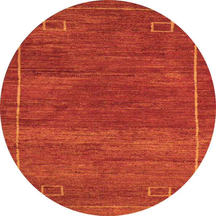 Round Abstract Orange Modern Rug, abs5397org