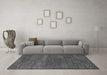 Machine Washable Abstract Gray Modern Rug in a Living Room,, wshabs5397gry