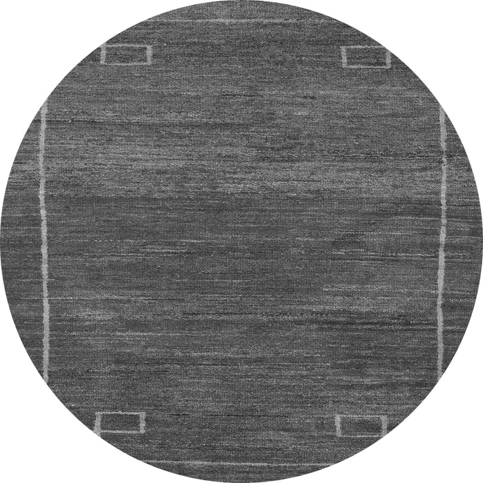 Round Machine Washable Abstract Gray Modern Rug, wshabs5397gry