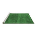 Sideview of Machine Washable Abstract Emerald Green Modern Area Rugs, wshabs5397emgrn