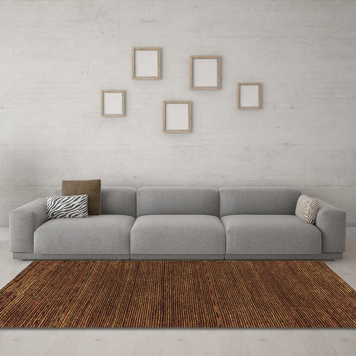 Machine Washable Abstract Brown Modern Rug in a Living Room,, wshabs5398brn